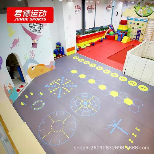 君德工厂直销健身工作室360私教地胶健身房pvc塑胶运动地板